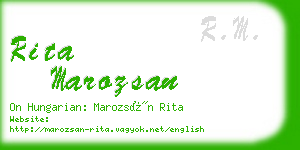 rita marozsan business card